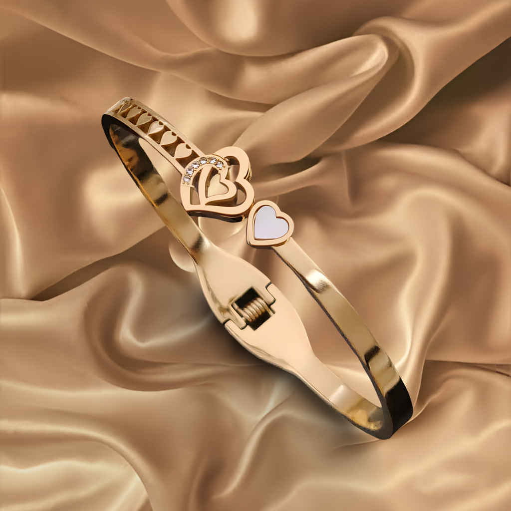 Heart Charm Bangle for Women