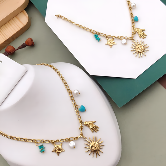 Solar Soul Celestial Charm Necklace