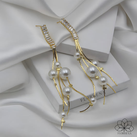 Aurora Luxe Pearl Tassel Earrings