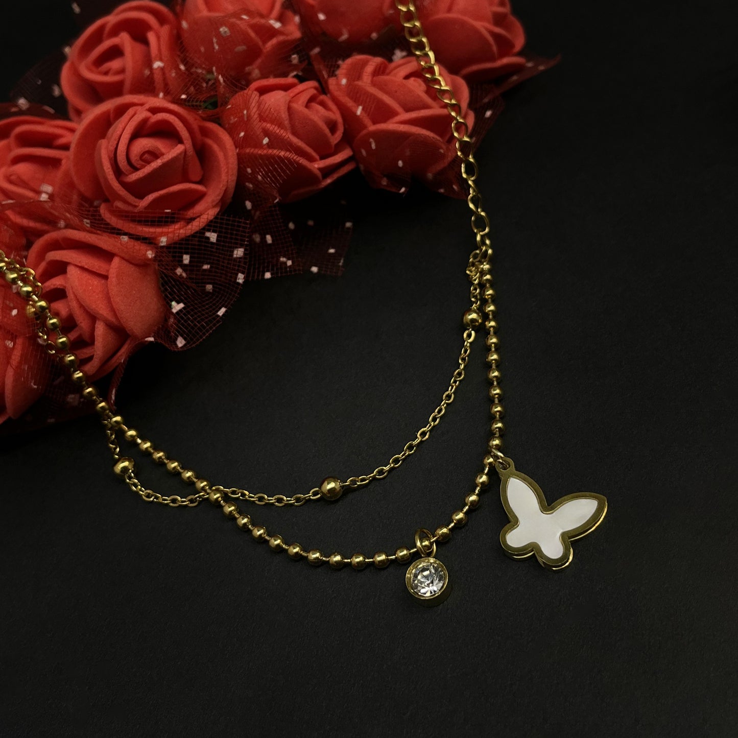 Golden Serenity Butterfly Bracelet