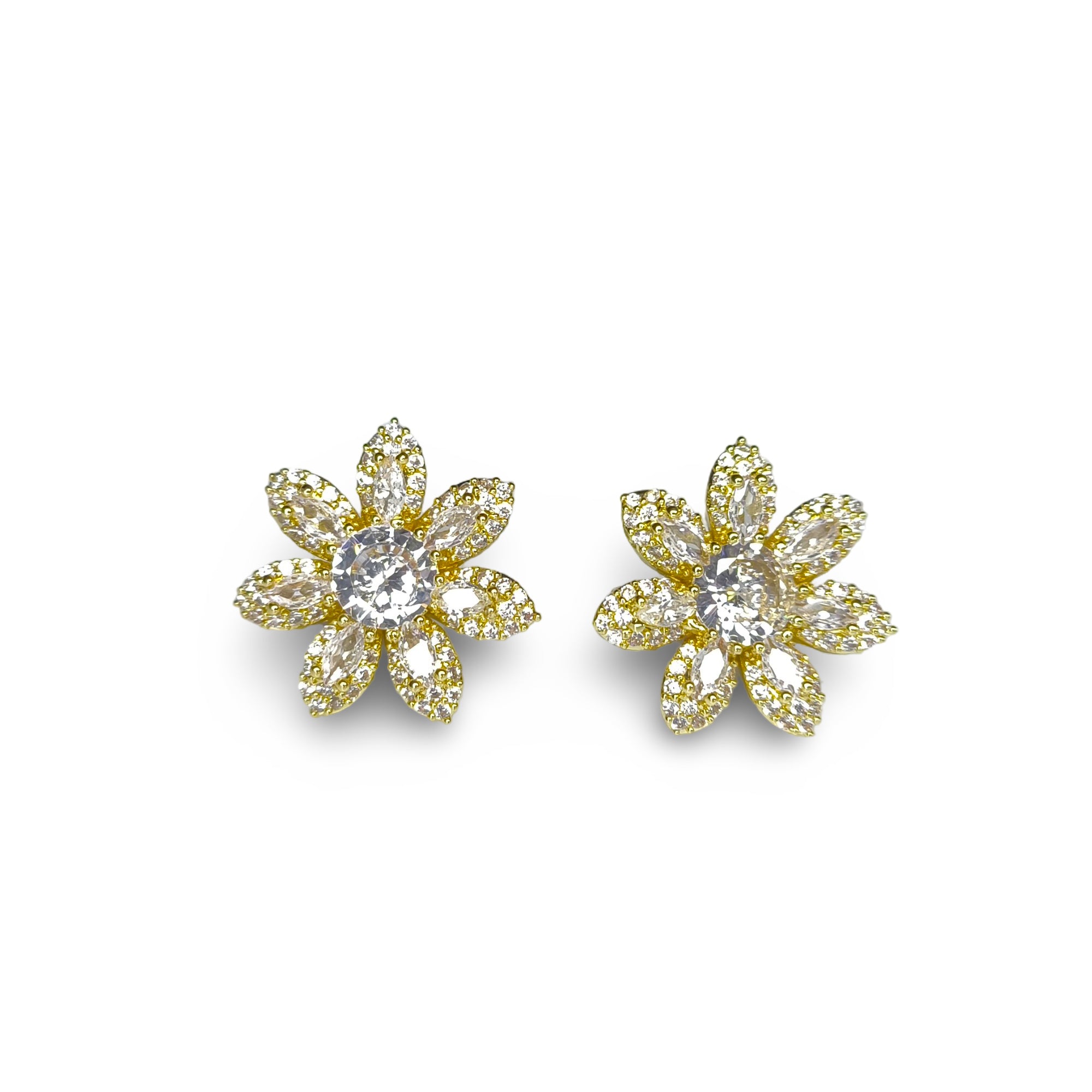 Floral Crystal Stud Earrings