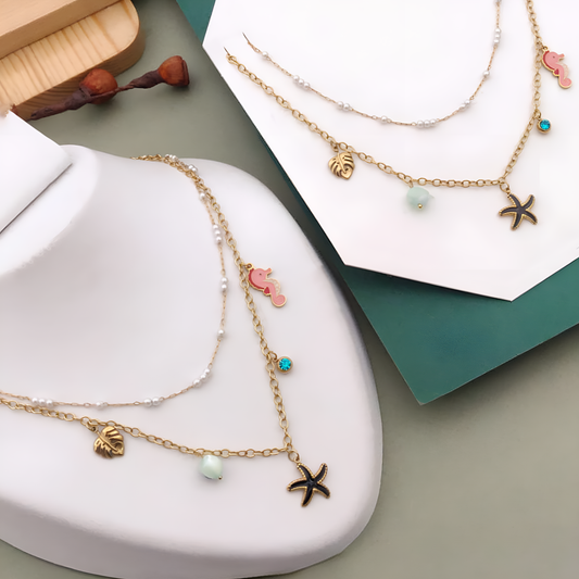 Coastal Bloom Charm Necklace