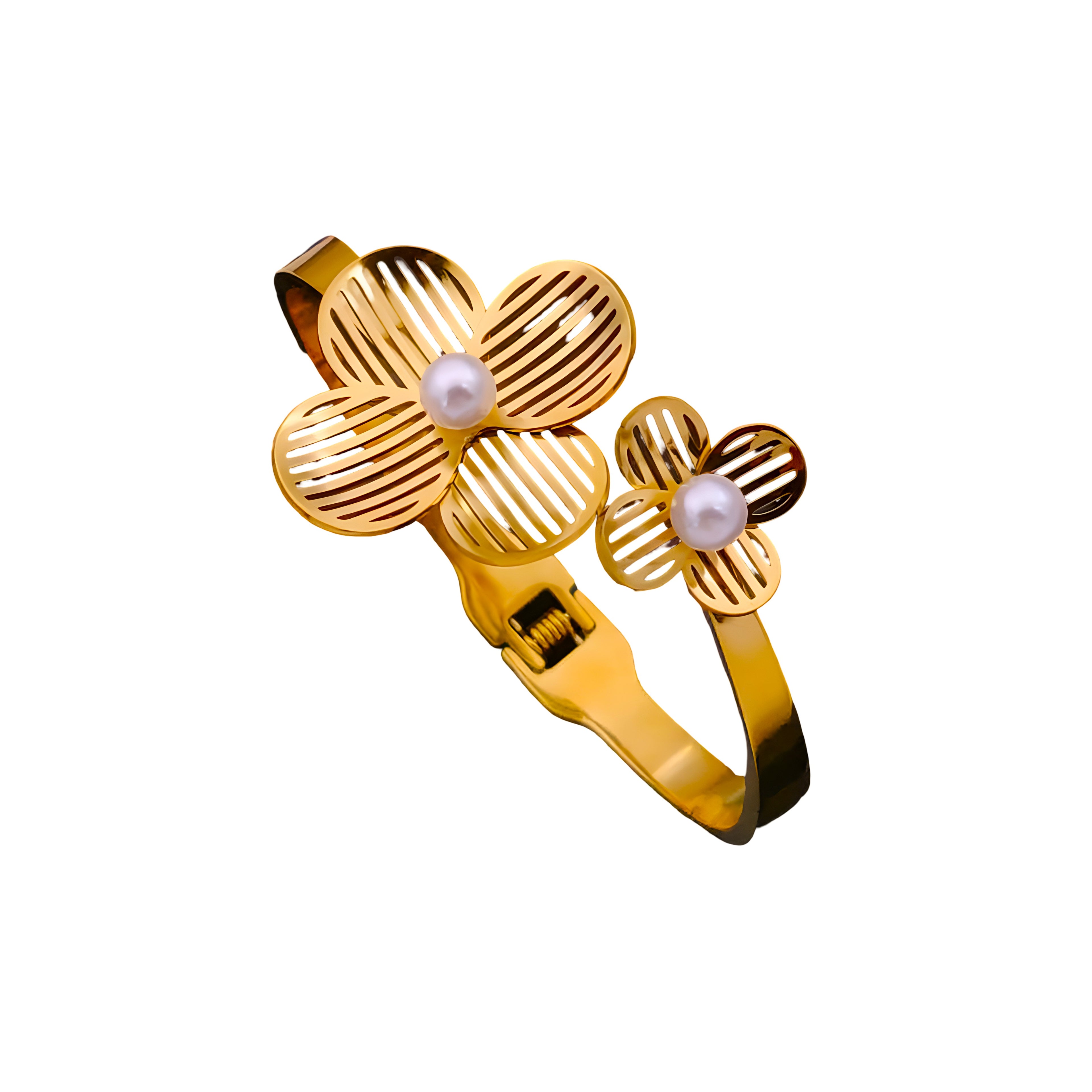 Orchid Pearl Charm Bangle