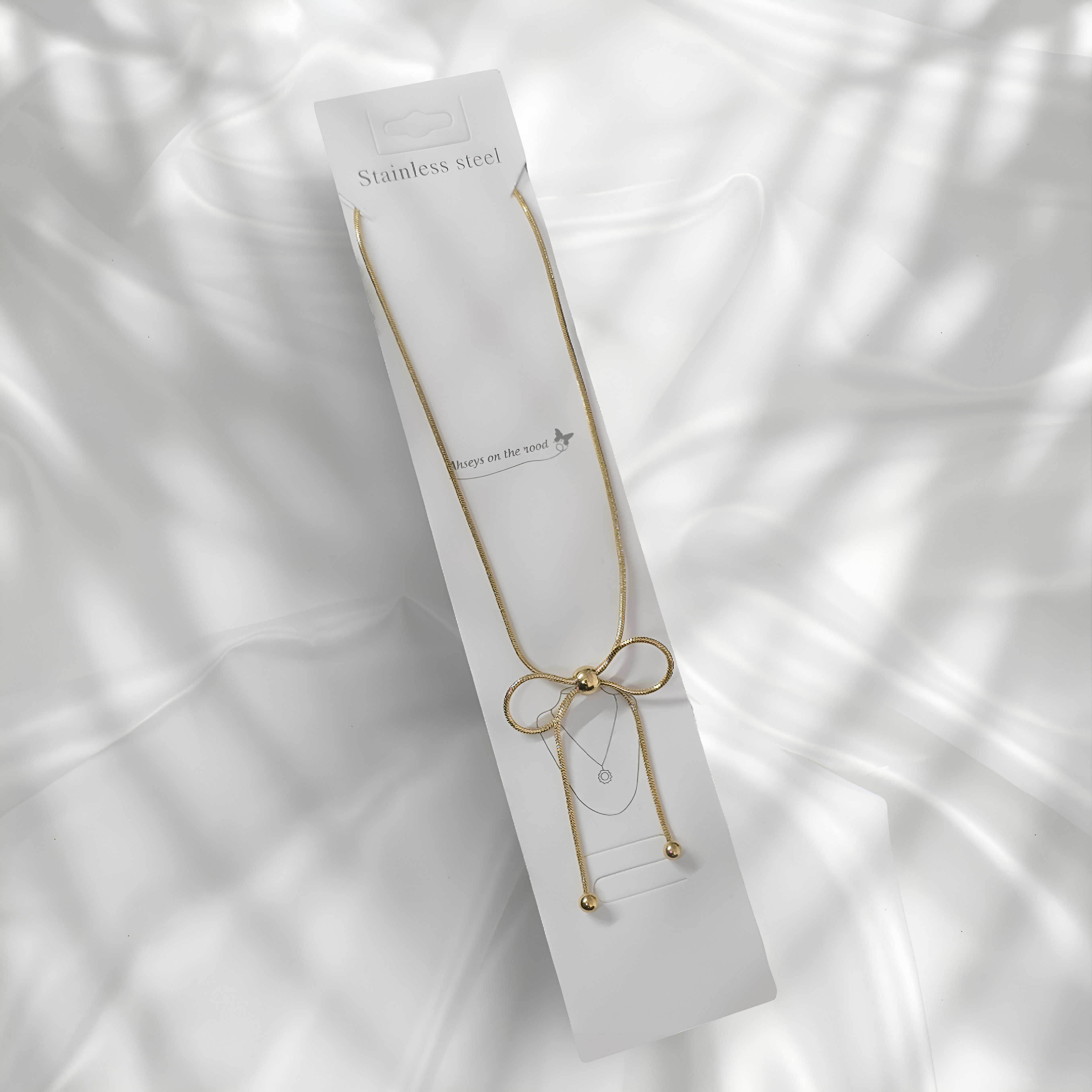 Dainty Gold Bow Necklace