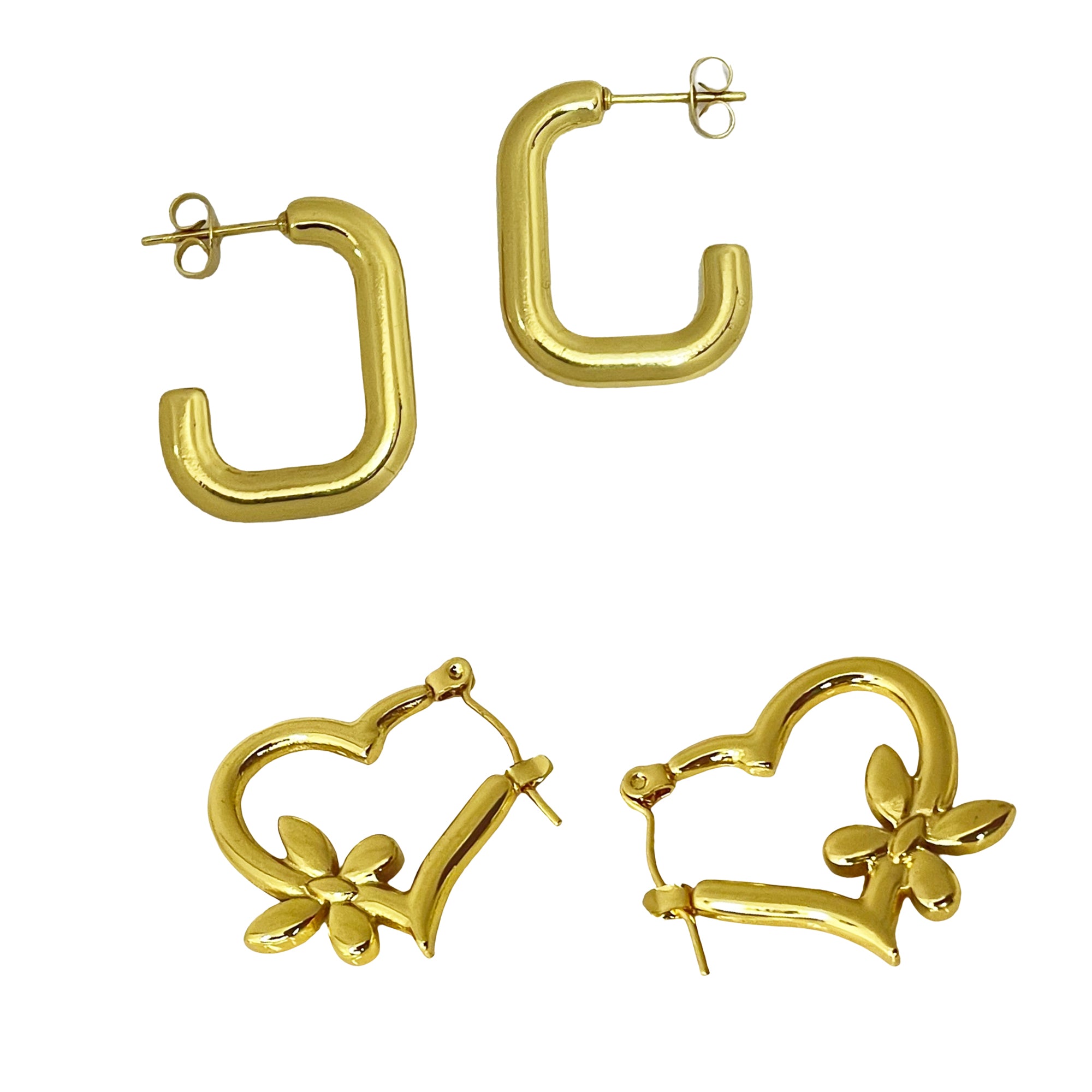 Golden Elegance Earring Combo