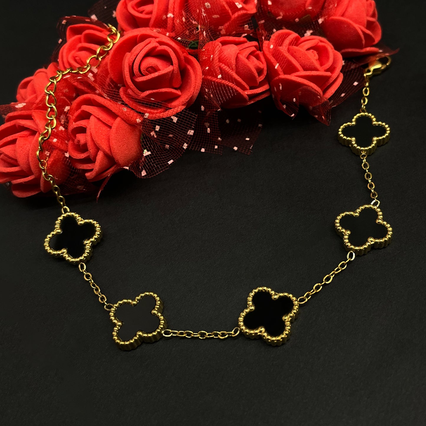 Midnight Clover Bracelet