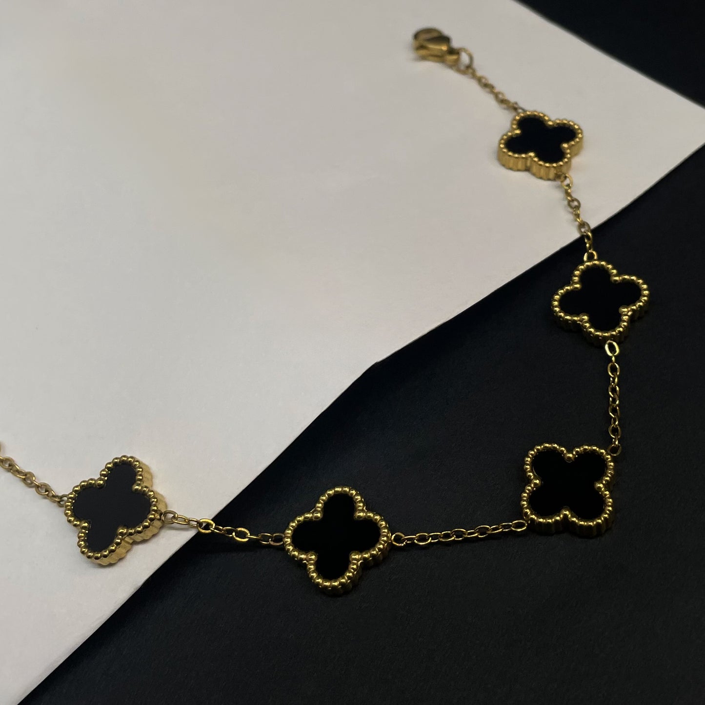 Midnight Clover Bracelet