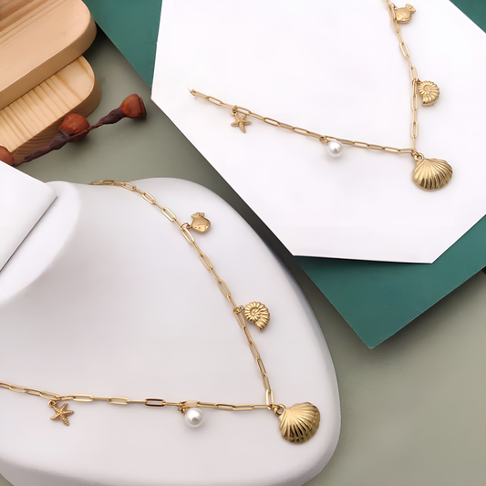 Ocean Luxe 18K Gold-Plated Summer Charm Necklace