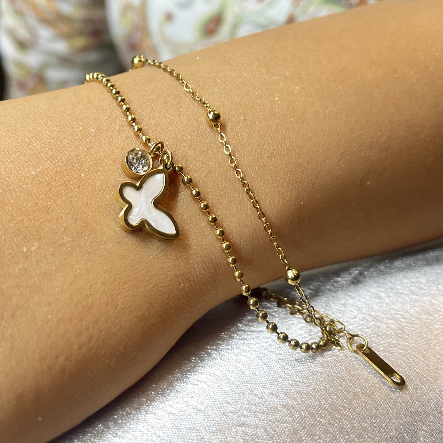 Golden Serenity Butterfly Bracelet