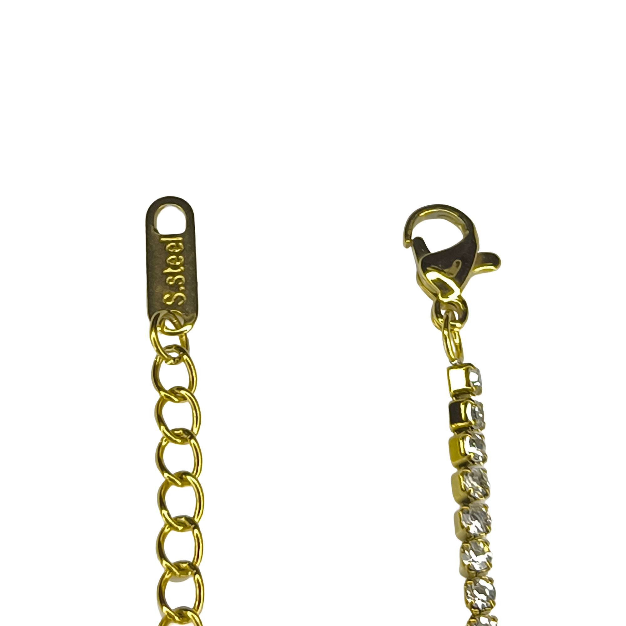 Crystal Chain Gold Bracelet