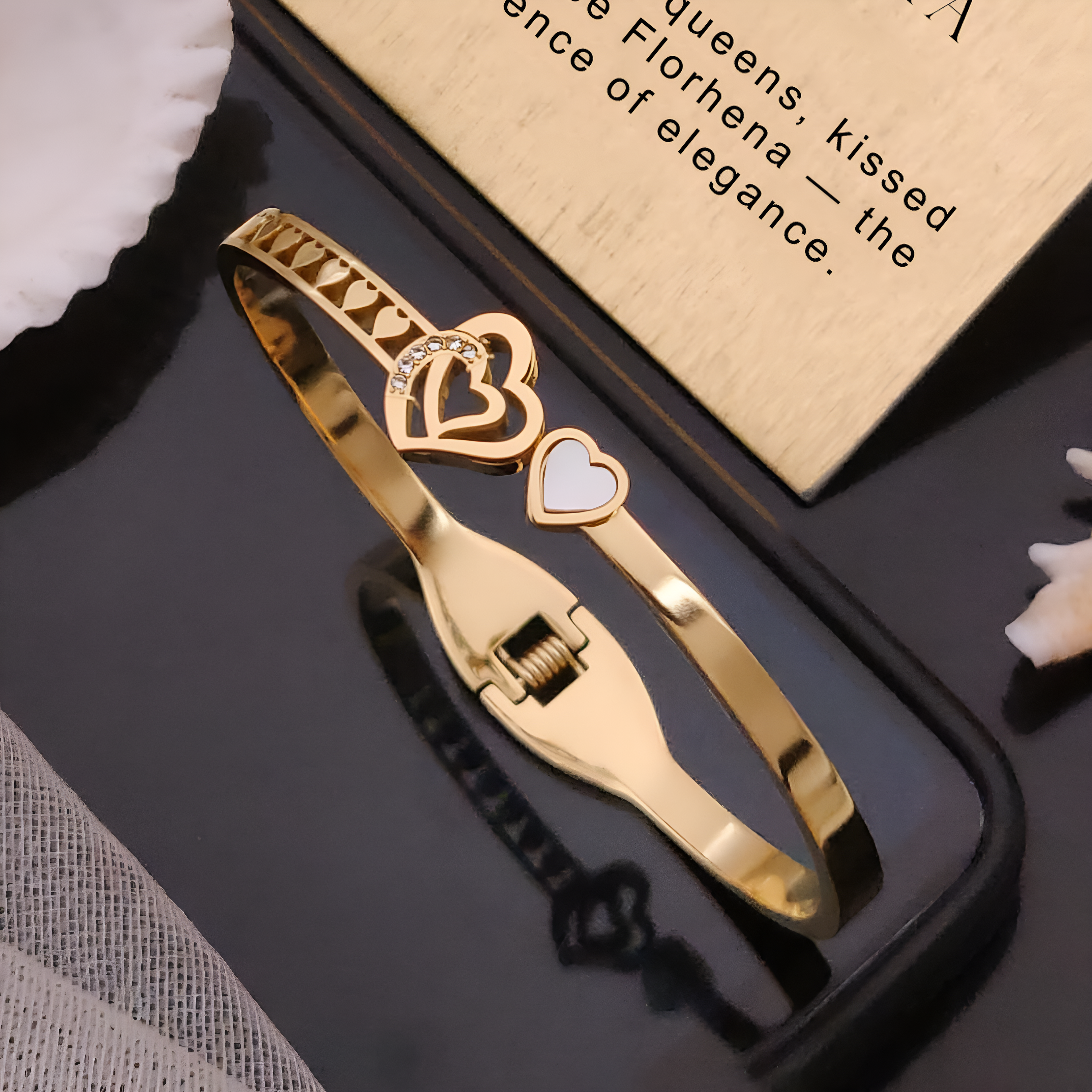 Heart Charm Bangle for Women