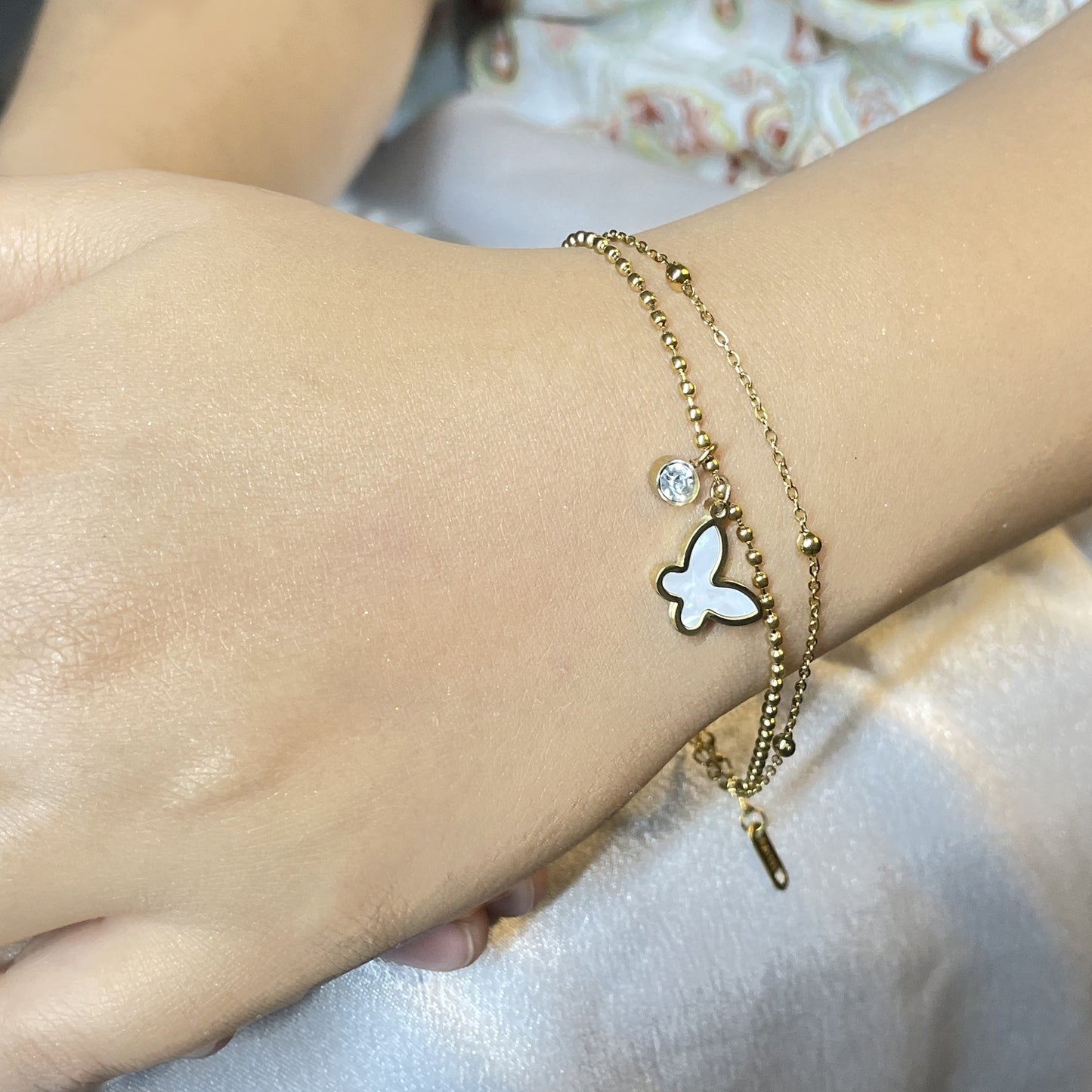 Golden Serenity Butterfly Bracelet
