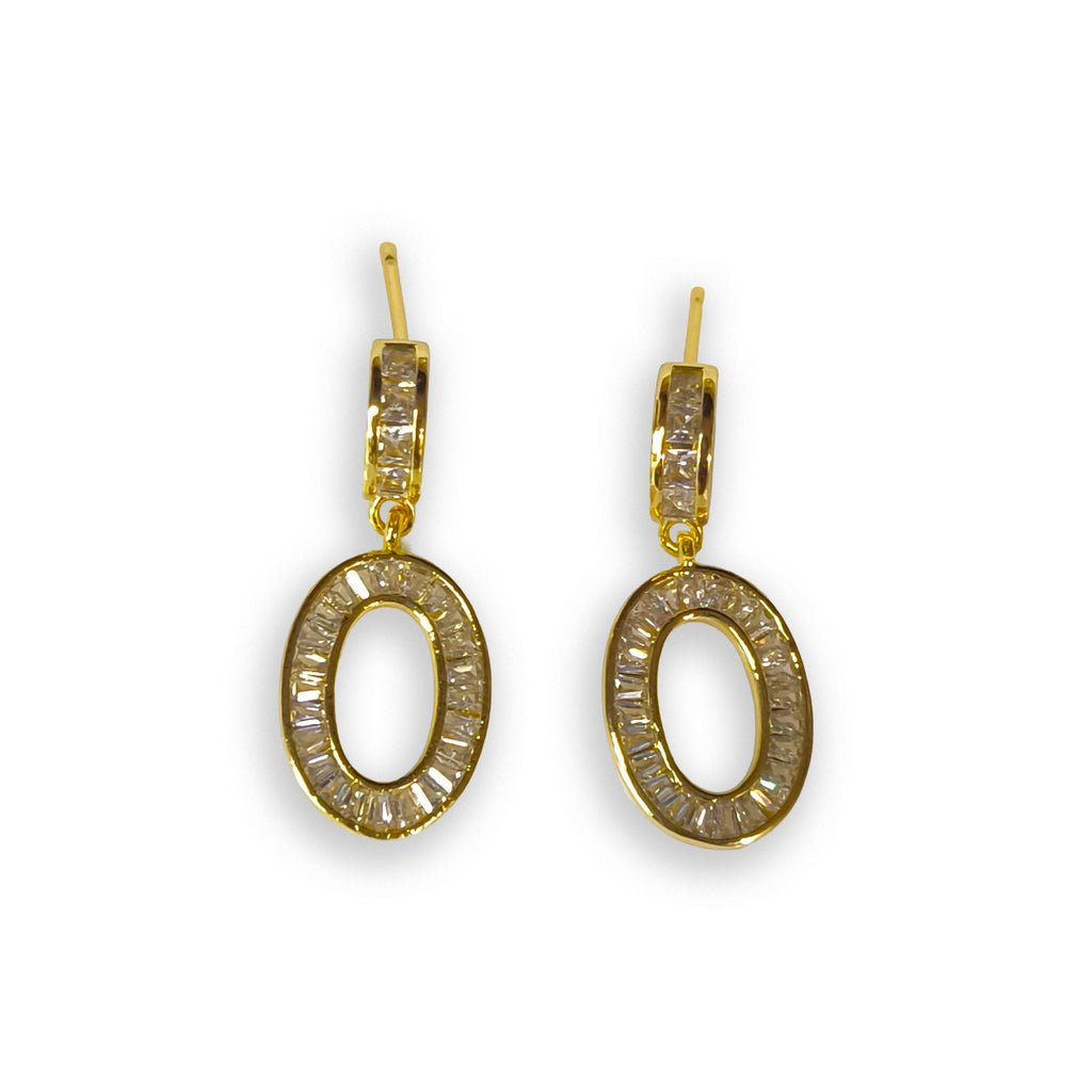 Radiant Oval Drop Crystal Earrings