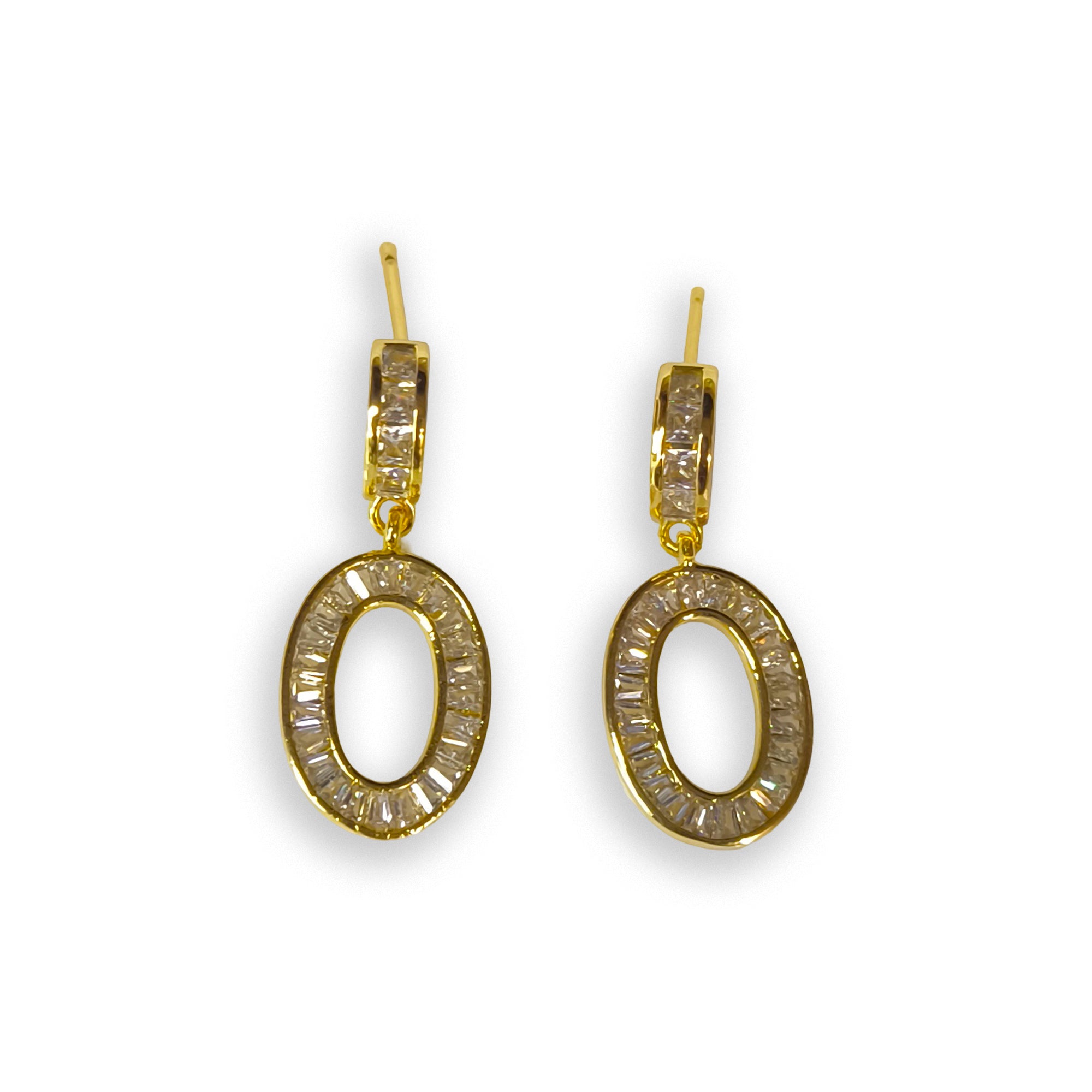 Radiant Oval Drop Crystal Earrings