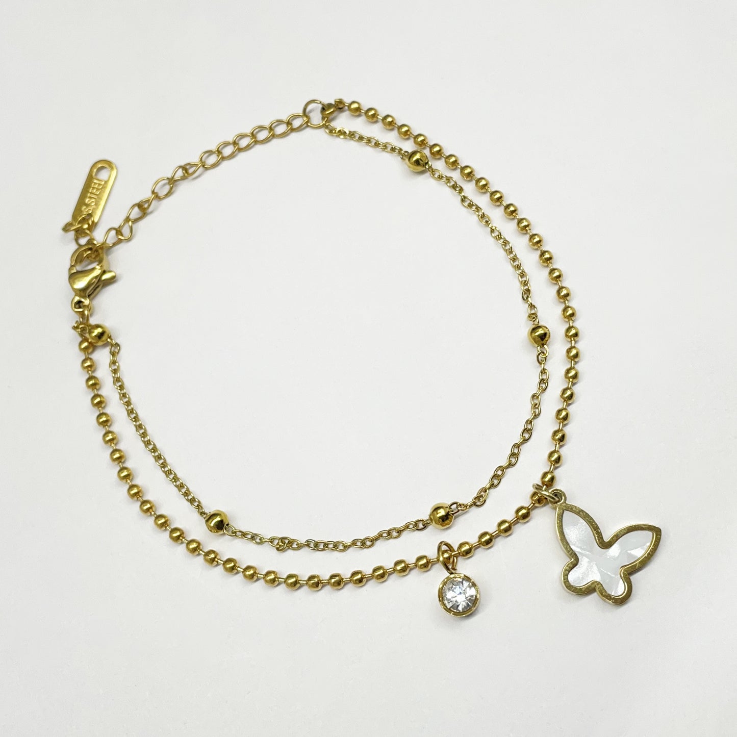 Golden Serenity Butterfly Bracelet