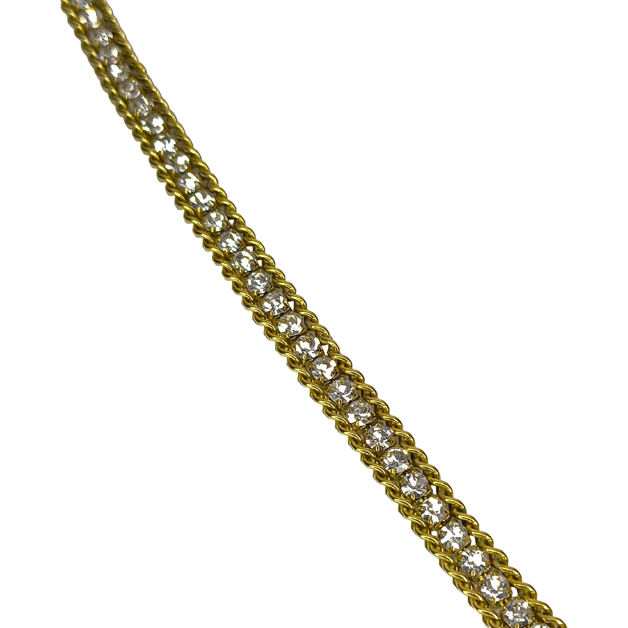 Crystal Chain Gold Bracelet