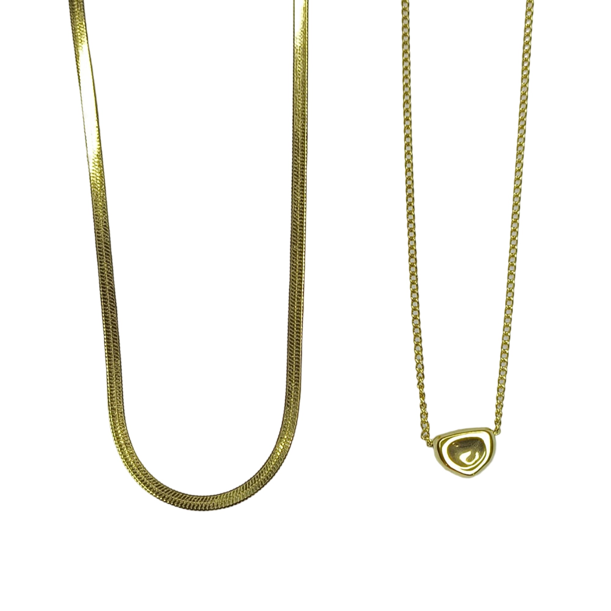 Twin Aura Layered Gold-Plated Necklace Set