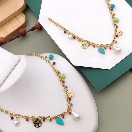Boho Luxe Multicolor Charm Necklace