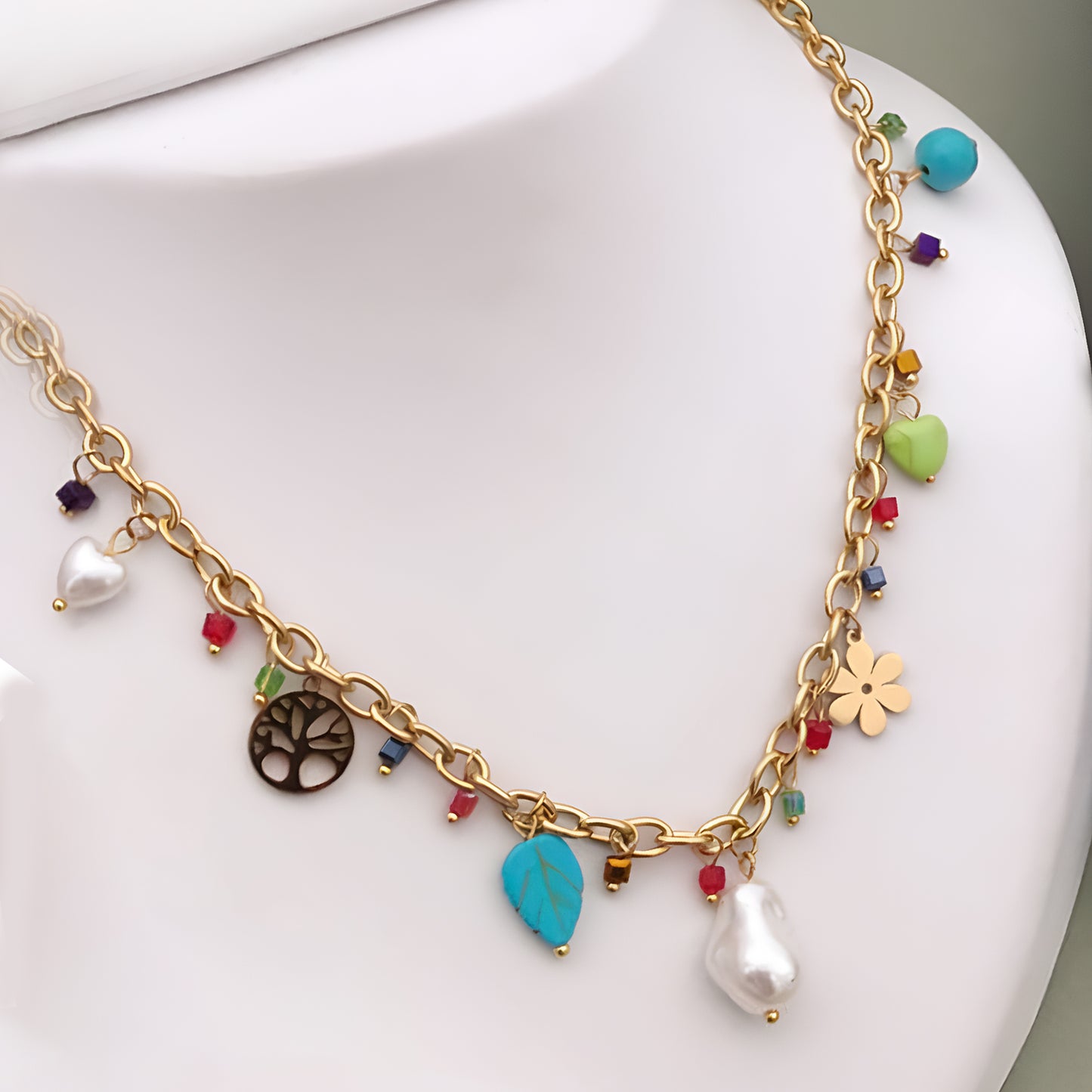 Boho Luxe Multicolor Charm Necklace