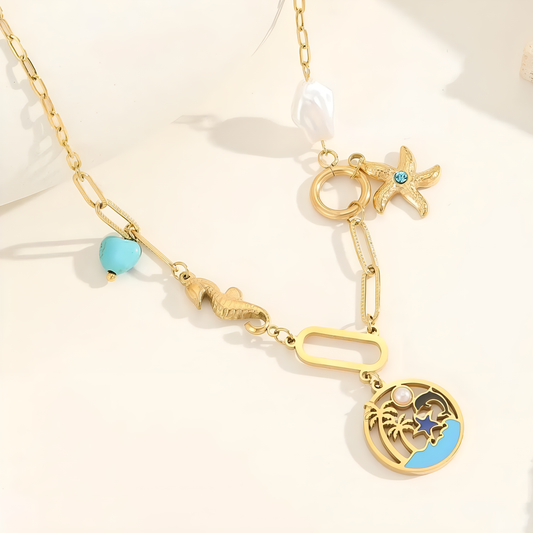 Tropical Beach Charm Necklace