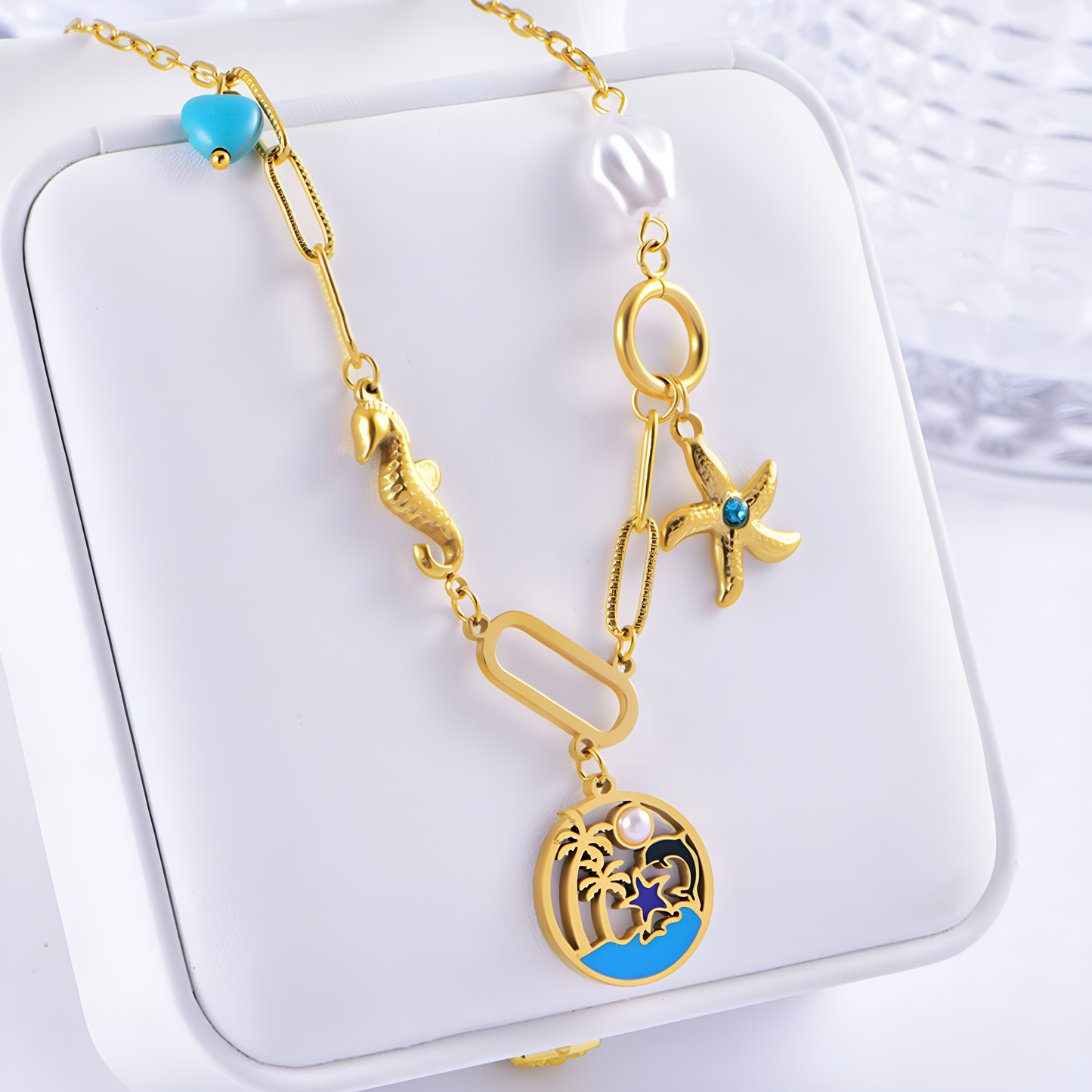 Tropical Beach Charm Necklace