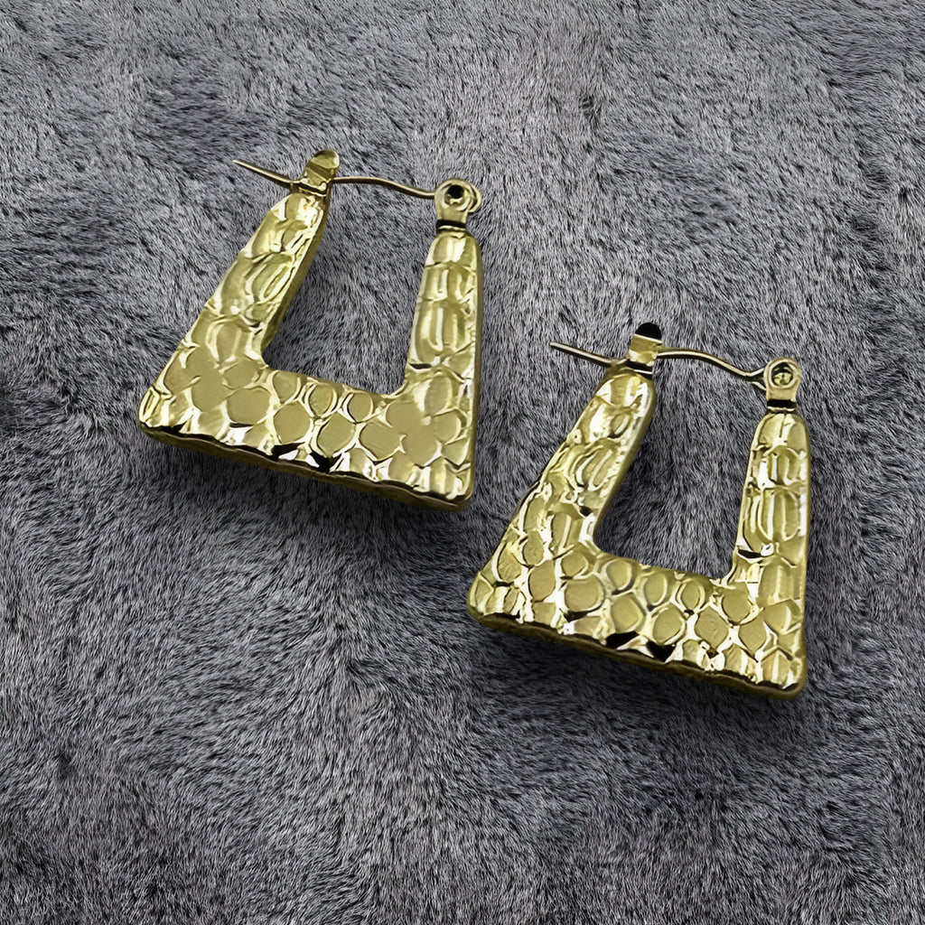 Florhena Luxe Textured Geo Hoops