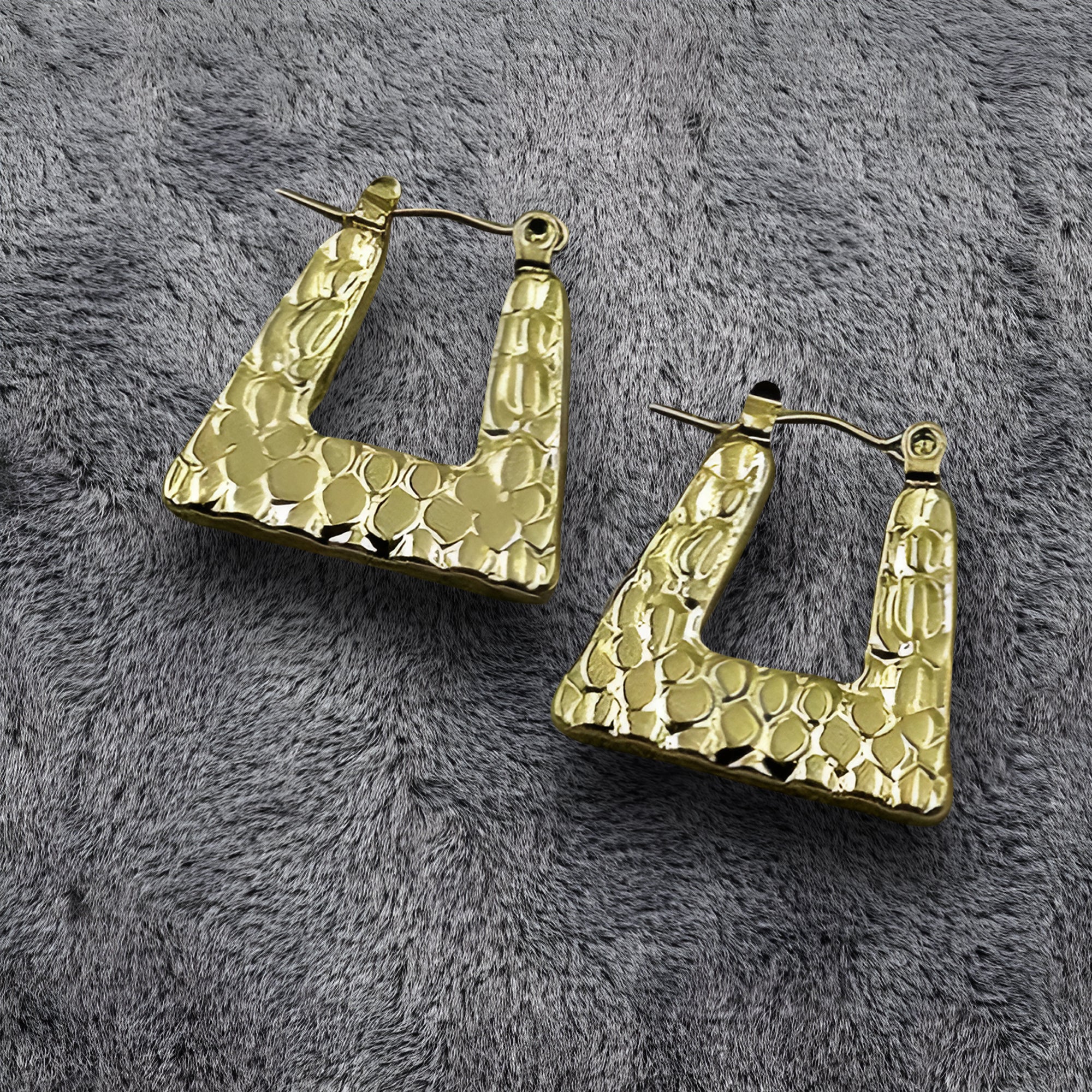 Florhena Luxe Textured Geo Hoops