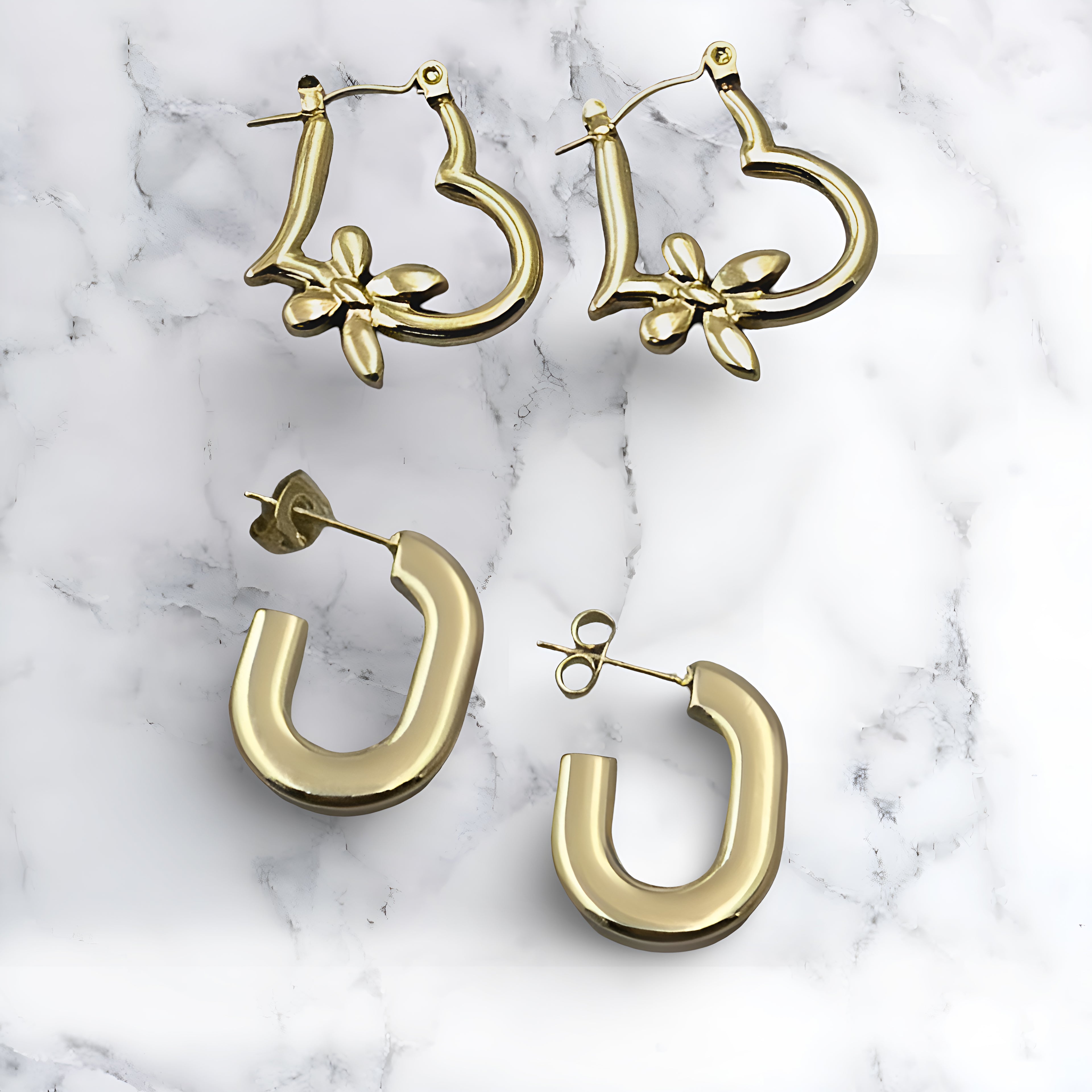 Golden Elegance Earring Combo