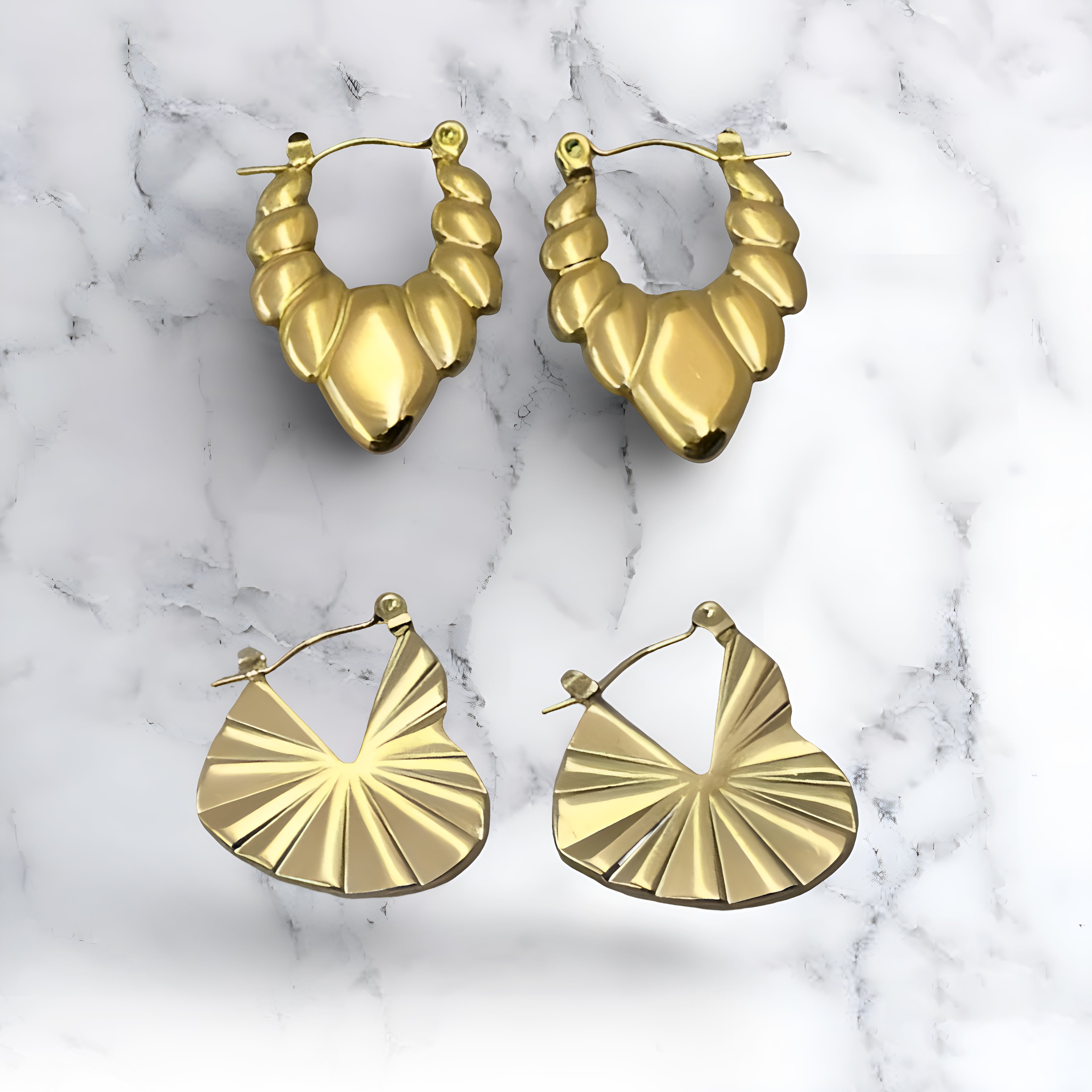 Bold & Elegant Gold-Plated Earring Combo